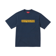 Supreme Satin Applique S/S Top Navy - 25SS