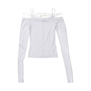 (W) Jacquemus Le T-Shirt Sierra Long Sleeve Lingerie T-Shirt White