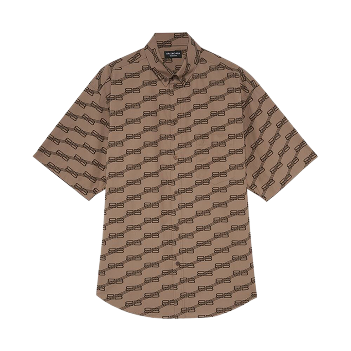 발렌시아가 BB 모노그램 라지 핏 숏슬리브 셔츠 베이지(Balenciaga BB Monogram Large Fit Short Sleeve Shirt Beige) - 1