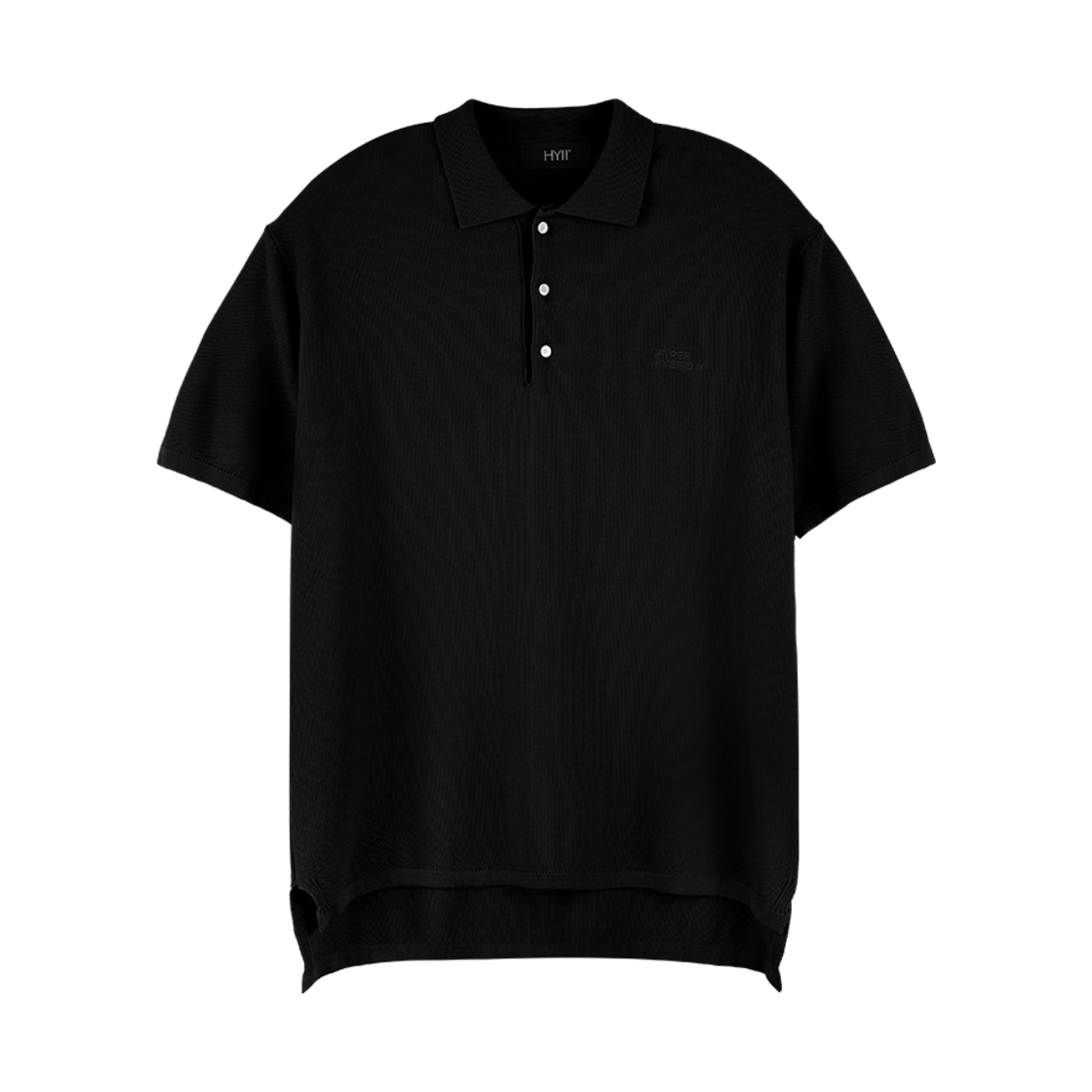 하이투 소프트 텍스쳐 니트 폴로 셔츠 블랙(HYII Soft Textured Knit Polo Shirt Black)