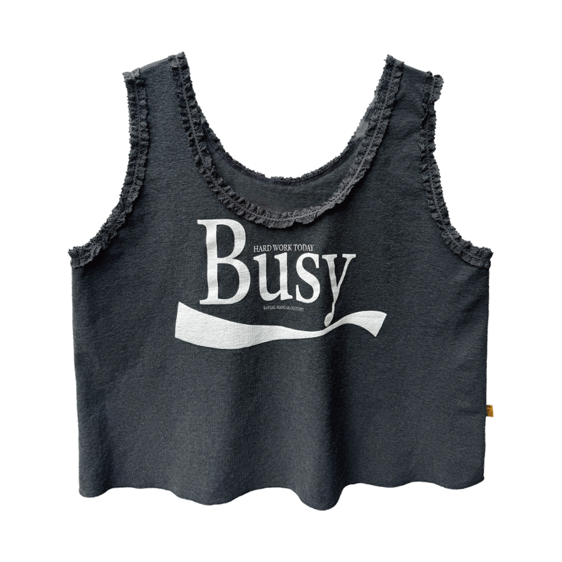 KM-2503-G Kasual Manual Busy Sleeveless Top Dark Grey