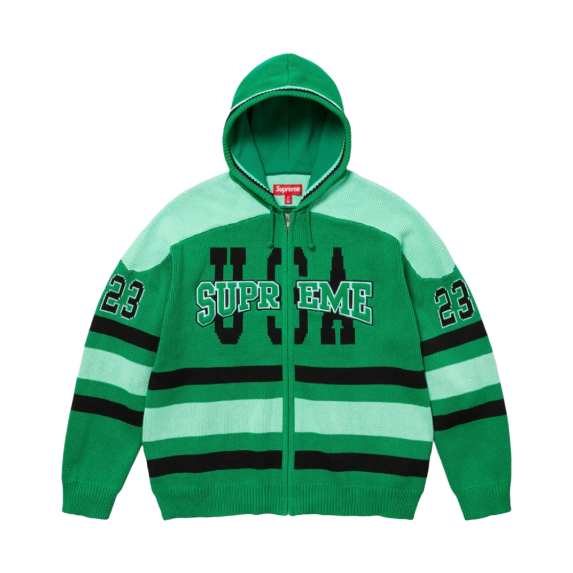 슈프림 USA 집업 후드 스웨터 그린 - 23FW