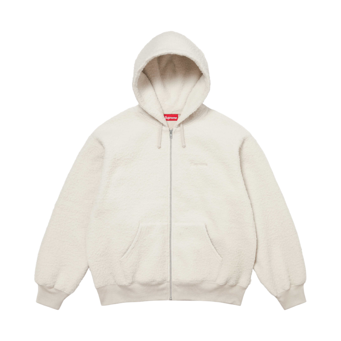 - Supreme Pilled Zip Up Hooded Sweatshirt Stone - 24FW