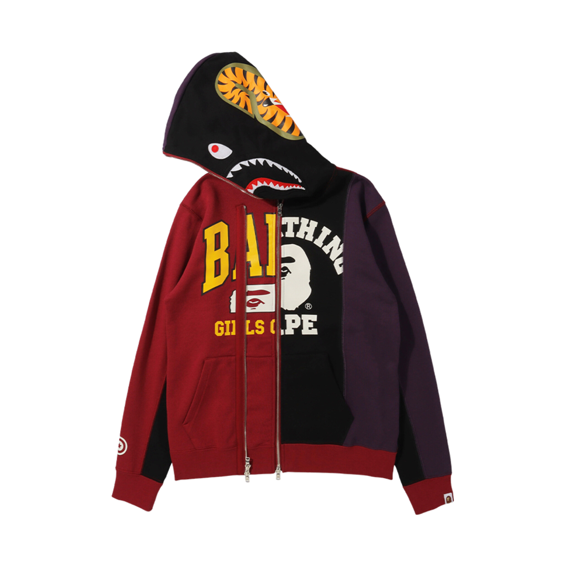 (W) 베이프 도킹 샤크 풀 집 후드 블랙((W) BAPE Docking Shark Full Zip Hoodie Black) - 2