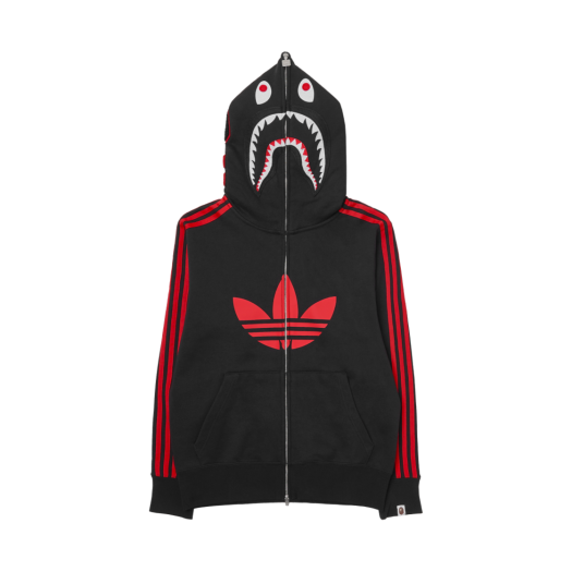 JN7119 Adidas x BAPE Ultimate Shark Hoodie Black - KR Sizing
