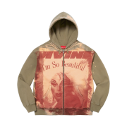 Supreme Divine Zip Up Hooded Sweatshirt Light Olive - 23SS