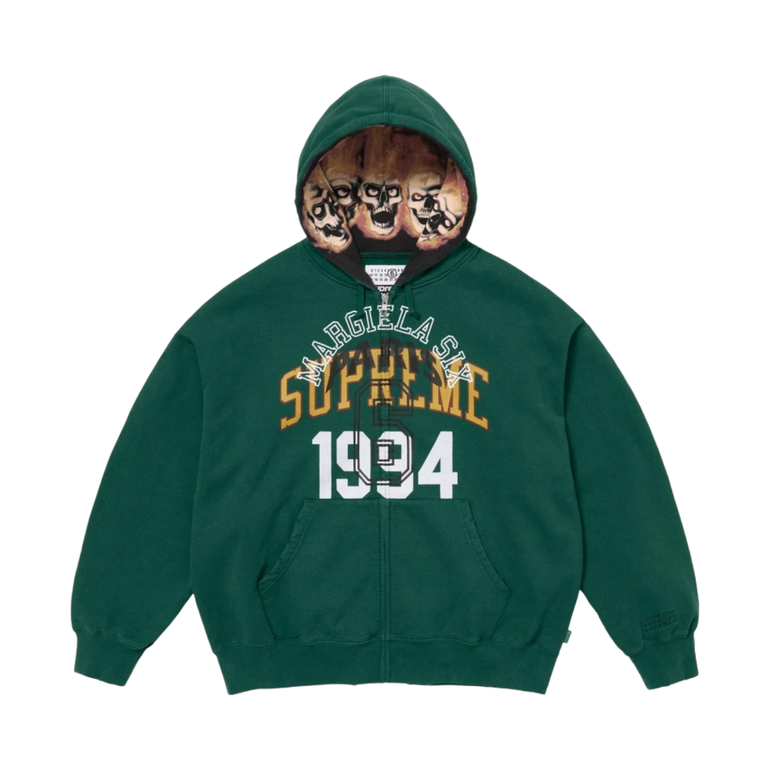 슈프림 x MM6 메종 마르지엘라 집업 후드 스웨트셔츠 다크 그린 - 24SS(Supreme x MM6 Maison Margiela Zip Up Hooded Sweatshirt Dark Green - 24SS)