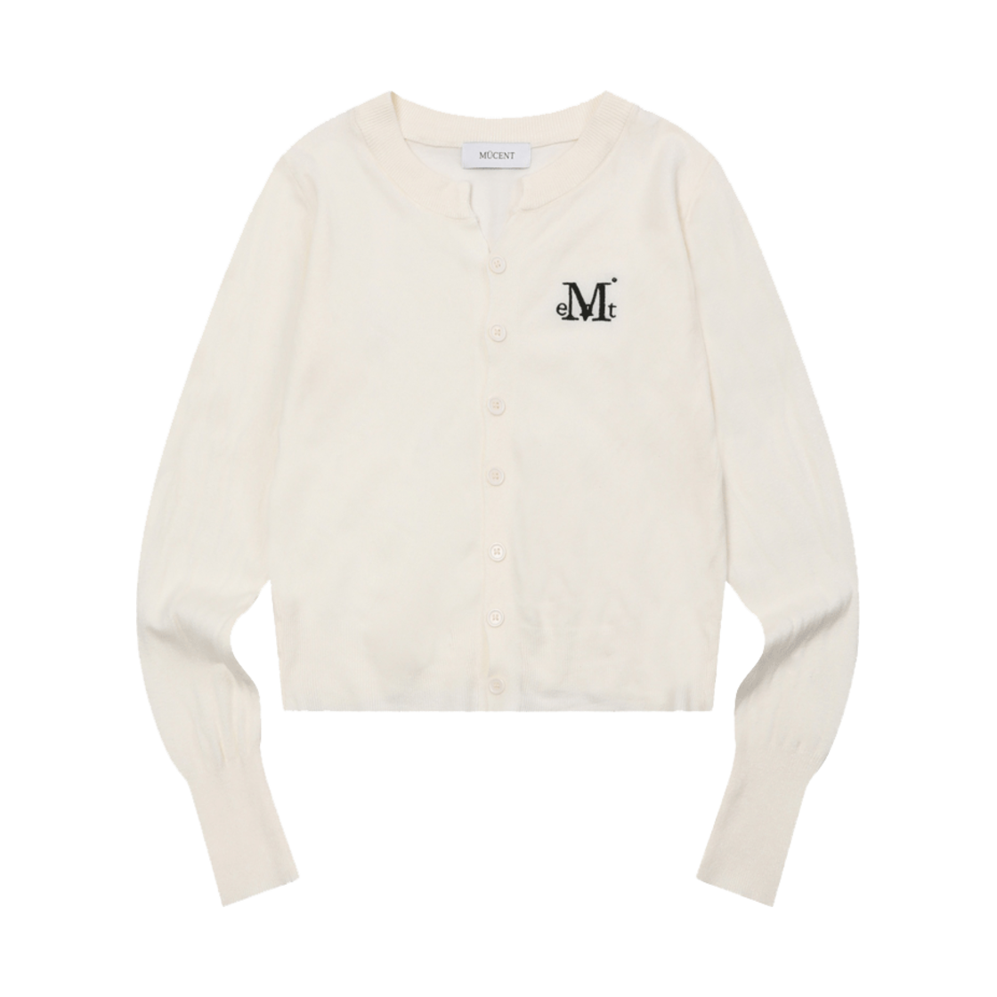 P00000UB_04 MUCENT Marais 7 Button Crop Henry Neck Cardigan Ivory