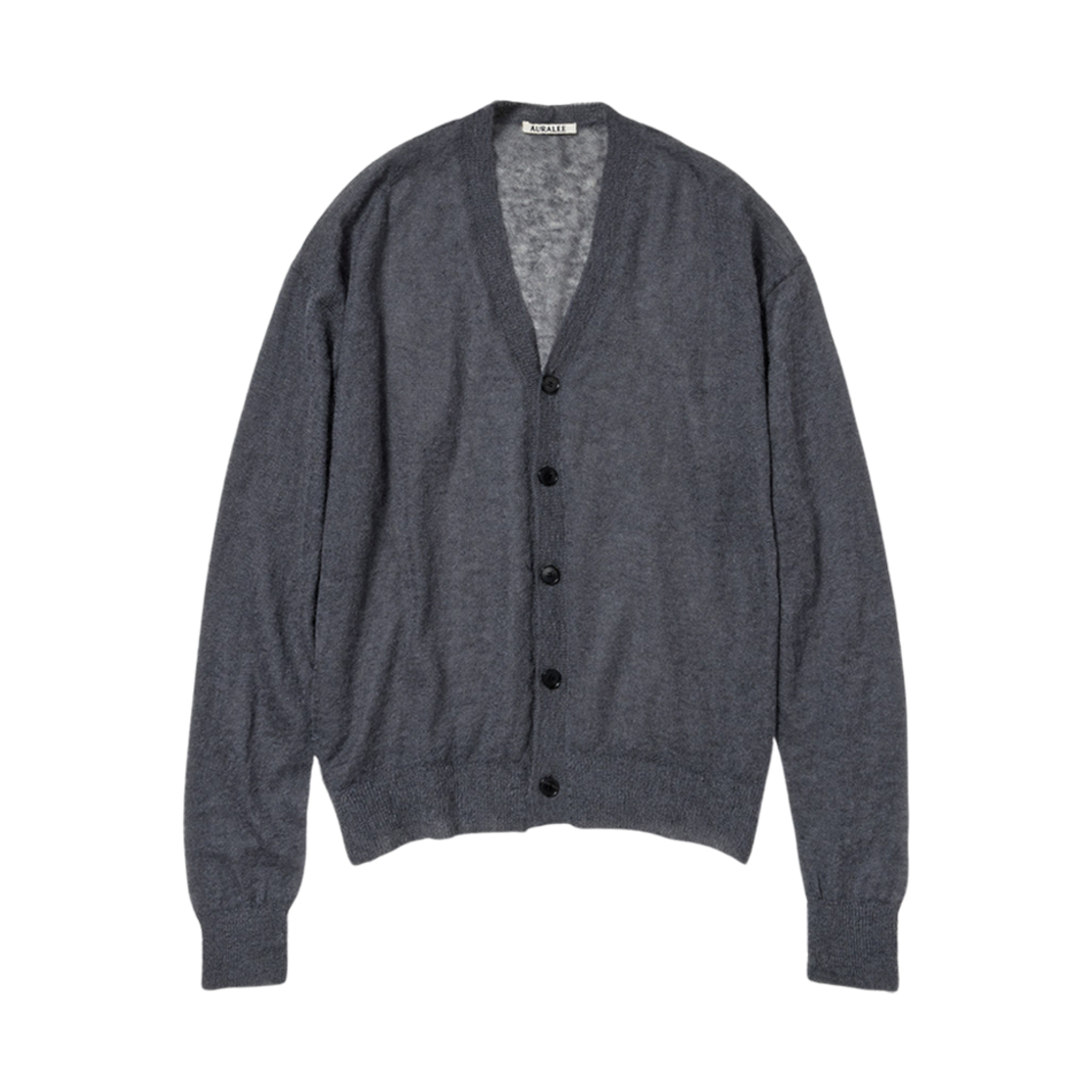 오라리 키드 모헤어 시어 니트 카디건 다크 그레이(Auralee Kid Mohair Sheer Knit Cardigan Dark Gray) - 1