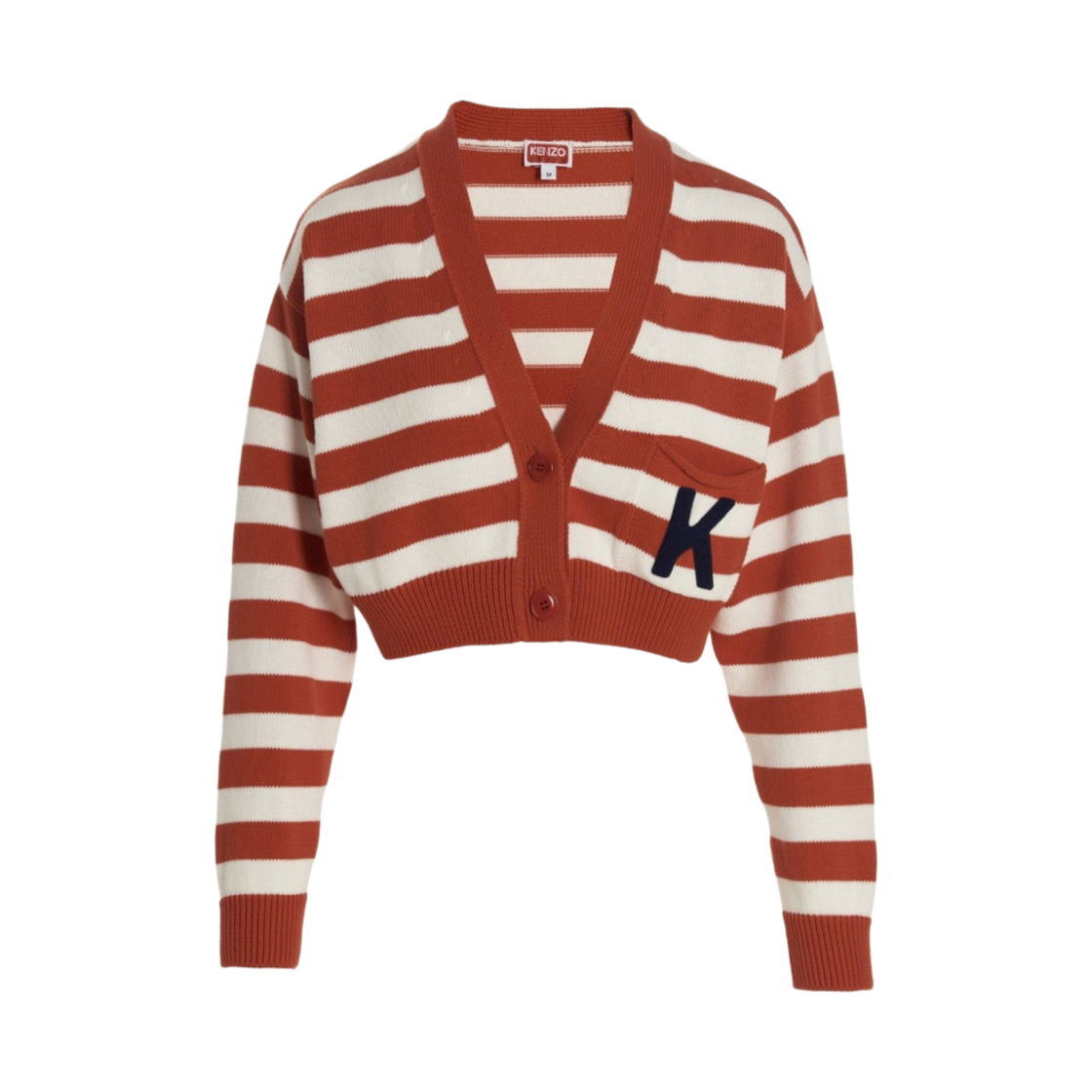 (W) 겐조 노티컬 스트라이프 가디건 미디움 레드((W) Kenzo Nautical Stripes Cardigan Medium Red)