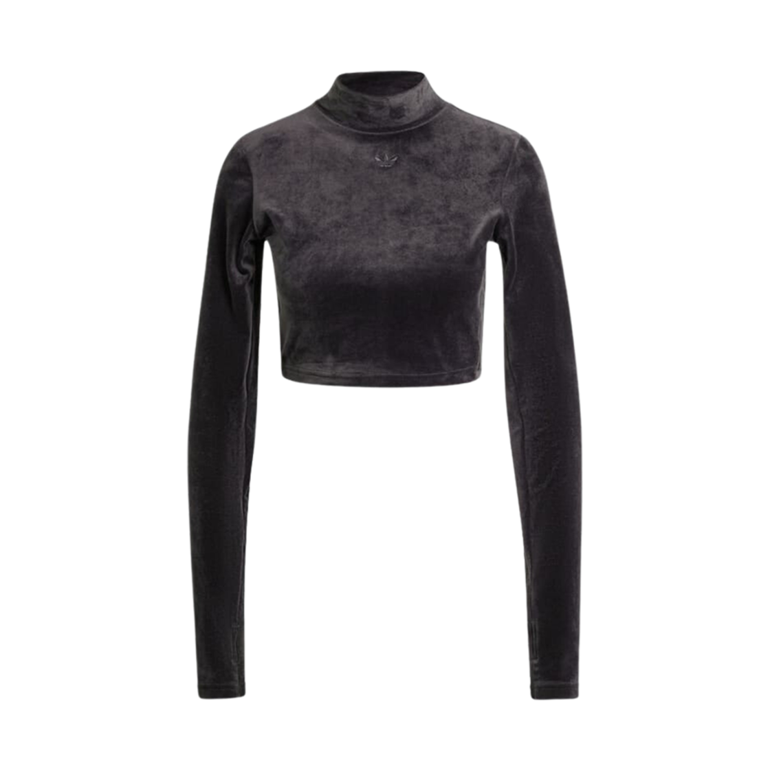 (W) 아디다스 벨벳 크롭 탑 블랙 - US 사이즈