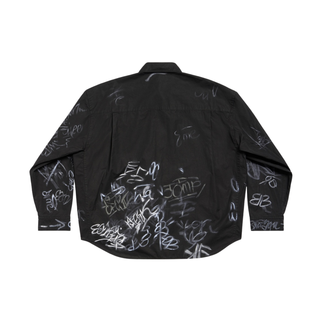 발렌시아가 그래피티 오버사이즈 셔츠 블랙(Balenciaga Graffiti Oversized Shirt Black) - 2
