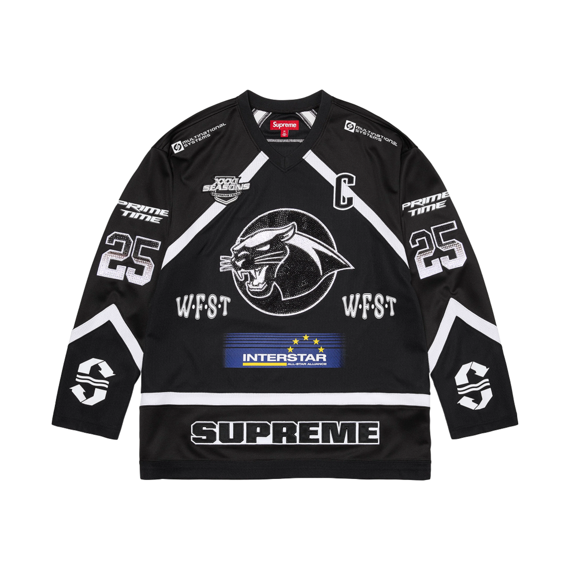 슈프림 라인스톤 하키 저지 블랙 - 25SS(Supreme Rhinestone Hockey Jersey Black - 25SS) - 2