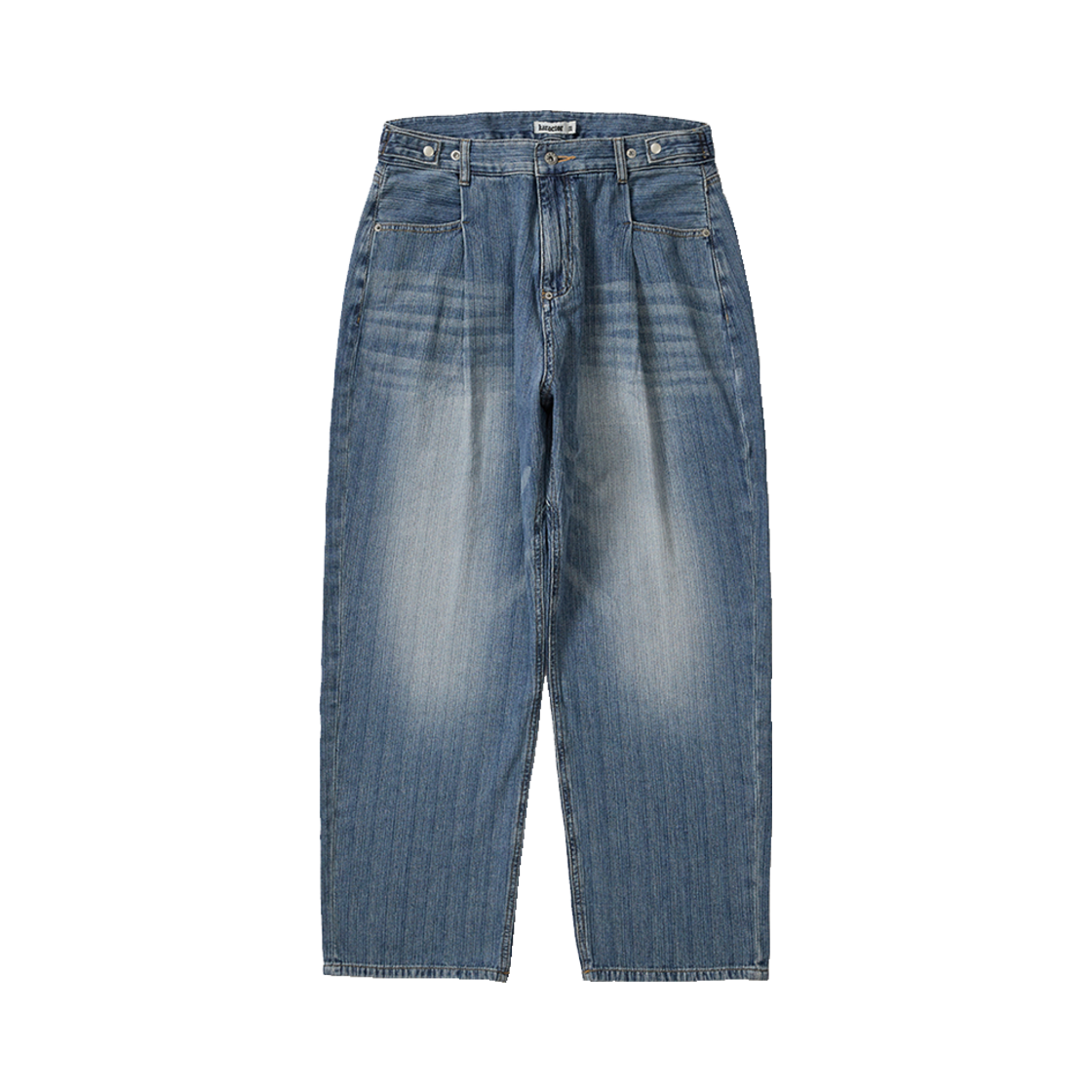 카락터 원 턱 와이드 테이퍼드 데님 팬츠 라이트 블루(Karactor One Tuck Wide Tapered Denim Pants Light blue)