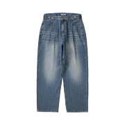 Karactor One Tuck Wide Tapered Denim Pants Light blue