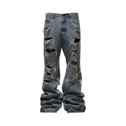 OMO Distressed Flared Jean Blue