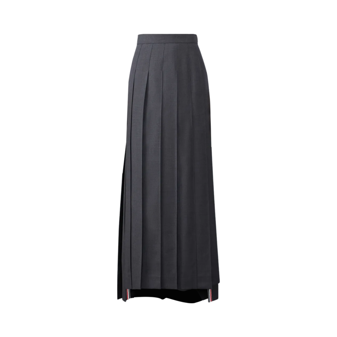 (W) 톰브라운 트윌 플리츠 롱 스커트 다크 그레이((W) Thom Browne Twill Pleated Long Skirt Dark Grey) - 1