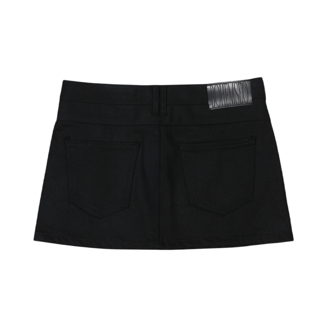 (W) 보헤미안 서울 더블 벨트 라인 미니 스커트 블랙((W) Bohemian Seoul Double Belt Line Mini Skirt Black) - 2