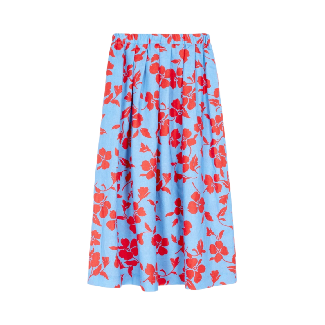(W) 위켄드 막스마라 깐느 린넨 코튼 스커트 라이트 블루((W) Weekend Max Mara Cannes Skirt in Linen and Cotton Light Blue) - 1