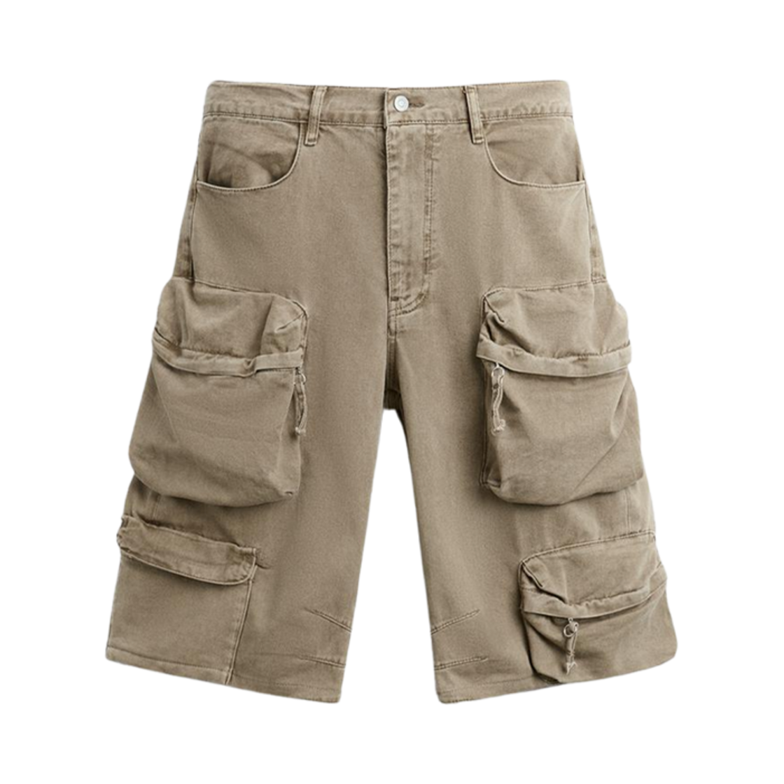 자라 카고 포켓 데님 쇼츠 라이트 탄(Zara Cargo Pocket Denim Shorts Light Tan)
