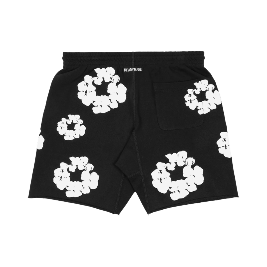 데님 티어스 x 레디메이드 코튼 리쓰 스웨트쇼츠 블랙 화이트(Denim Tears x Readymade Cotton Wreath Sweatshorts Black White) - 2