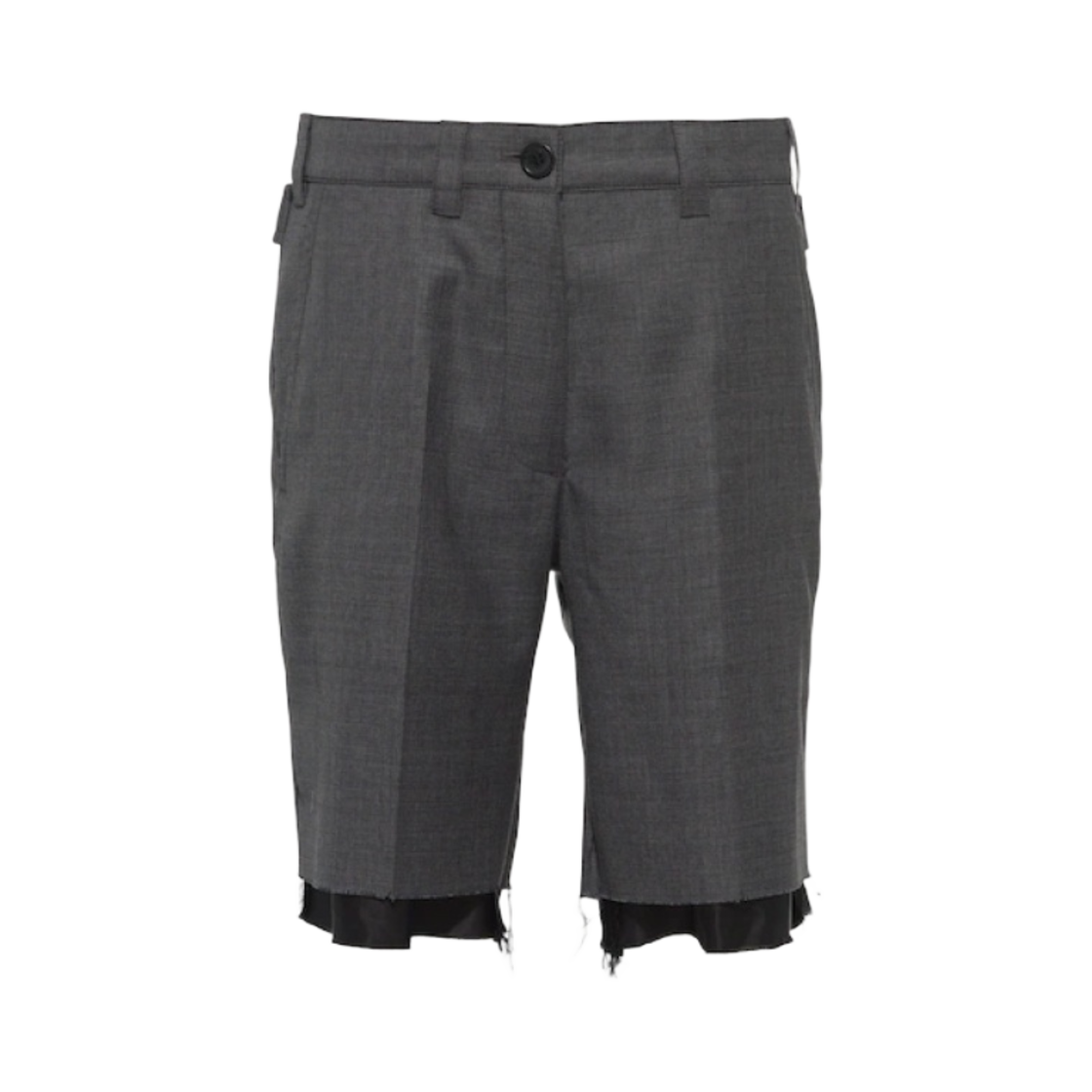 (W) 미우 미우 그리자이유 버뮤다 쇼츠 슬레이트 그레이((W) Miu Miu Grisaille Bermuda Shorts Slate Grey) - 1