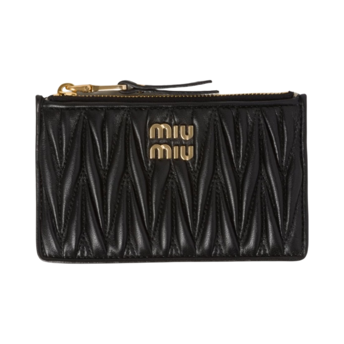 미우 미우 마테라쎄 나파 레더 엔벨로프 월렛 블랙(Miu Miu Matelasse Nappa Leather Envelope Wallet Black) - 1