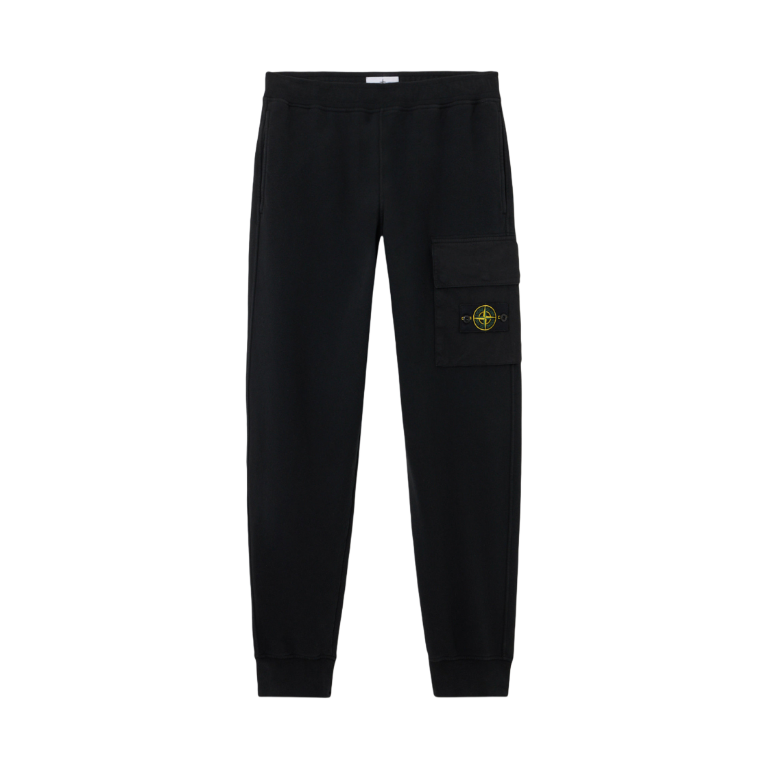 K2S156200003-S0A20-V0029 Stone Island 6200003 Brushed Organic Cotton Fleece Regular Fit Joggers with Bellows Leg Pocket Black - 25FW