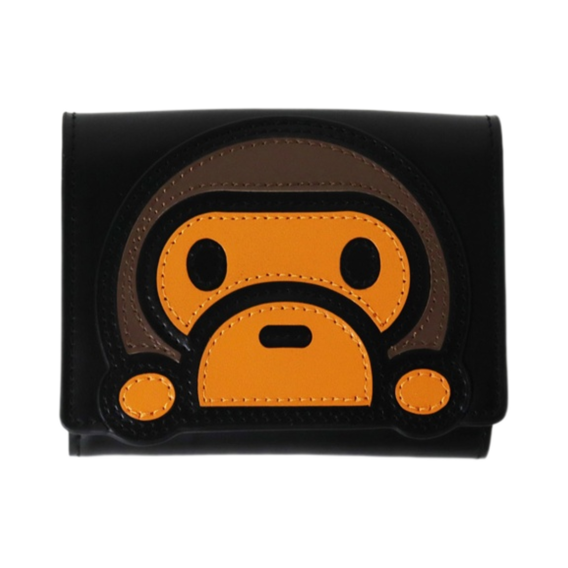 0ZXSGW282509HBKX00F BAPE Baby Milo Leather Wallet Black