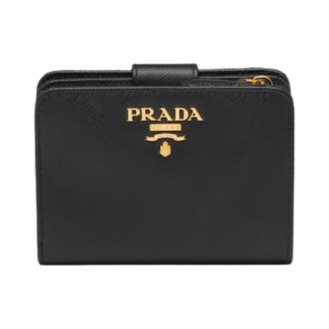 1ML018-QWA-F0002 Prada Saffiano Metal Logo Wallet Black
