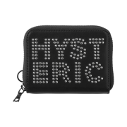 (W) Hysteric Glamour Logo Stud Round Zip Mini Wallet Black