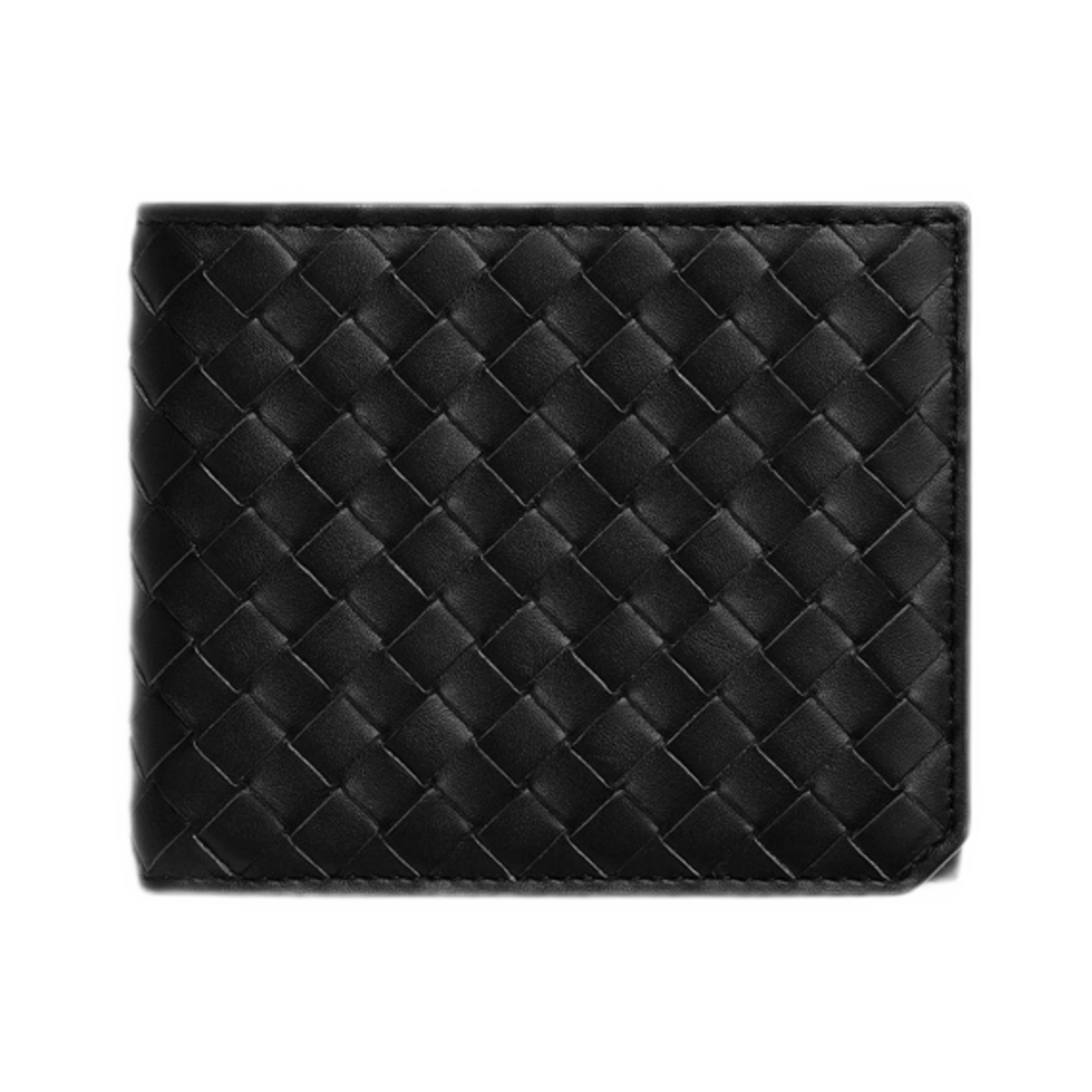 BOTTEGA VENETA 黒 編み込み 二つ折り財布 大丸百貨店購入 ボッテガヴェネタ 二つ折り財布 メンズ イントレチャート ブラック
