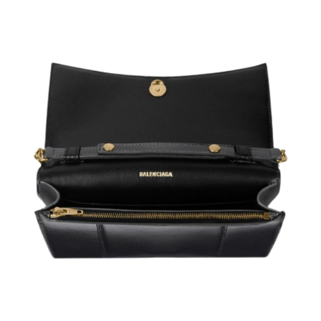 발렌시아가 샤이니 박스 카프스킨 아워글래스 체인 지갑 블랙(Balenciaga Hourglass Wallet on Chain Box in Shiny Box Calfskin Black) - 3