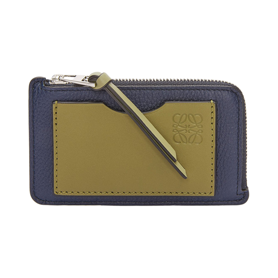 로에베 소프트 그레인 카프스킨 코인 카드 홀더 아비스 블루 올리브(Loewe Soft Grain Calfskin Coin Card Holder Abysse Blue Olive)