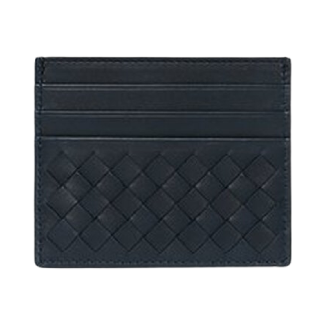 522326V47W14246 Bottega Veneta Intrecciato Leather Card Case Midnight Blue