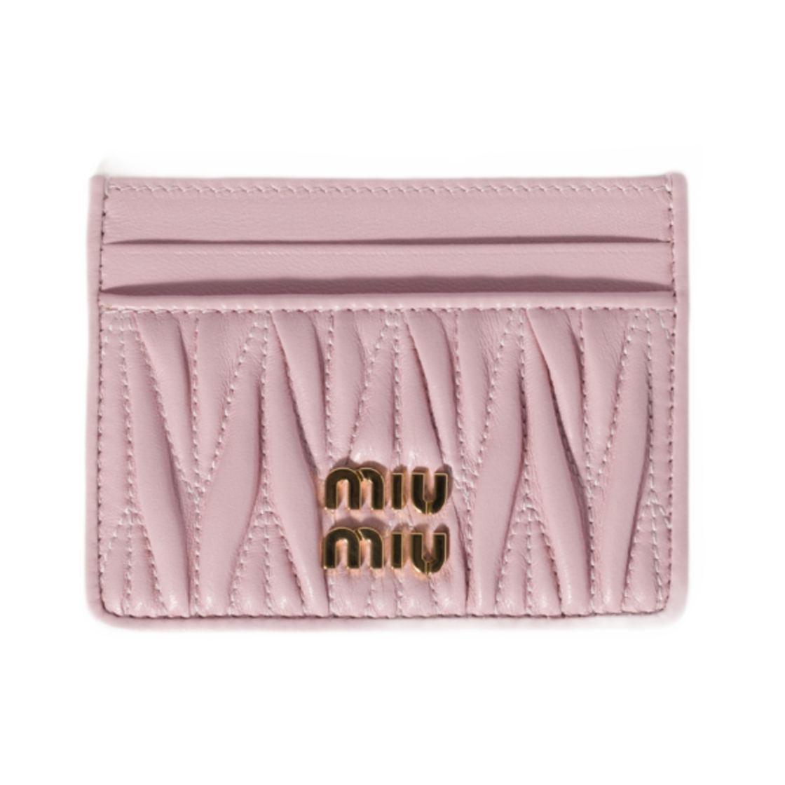 미우 미우 마테라쎄 나파 레더 카드 홀더 앨러배스터 핑크(Miu Miu Matelasse Nappa Leather Card Holder Alabaster Pink)