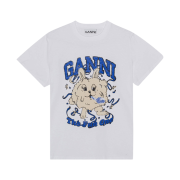 (W) Ganni Relaxed Fun Bunny T-Shirt Bright White