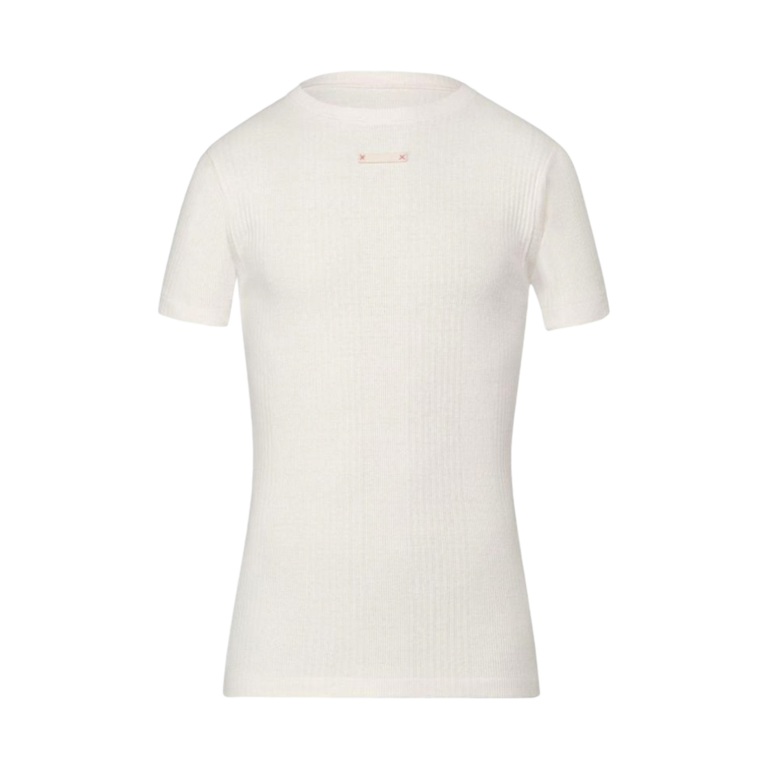 (W) 메종 마르지엘라 팬시 립 티셔츠 오프 화이트((W) Maison Margiela Fancy Rib T-Shirt Off White) - 1