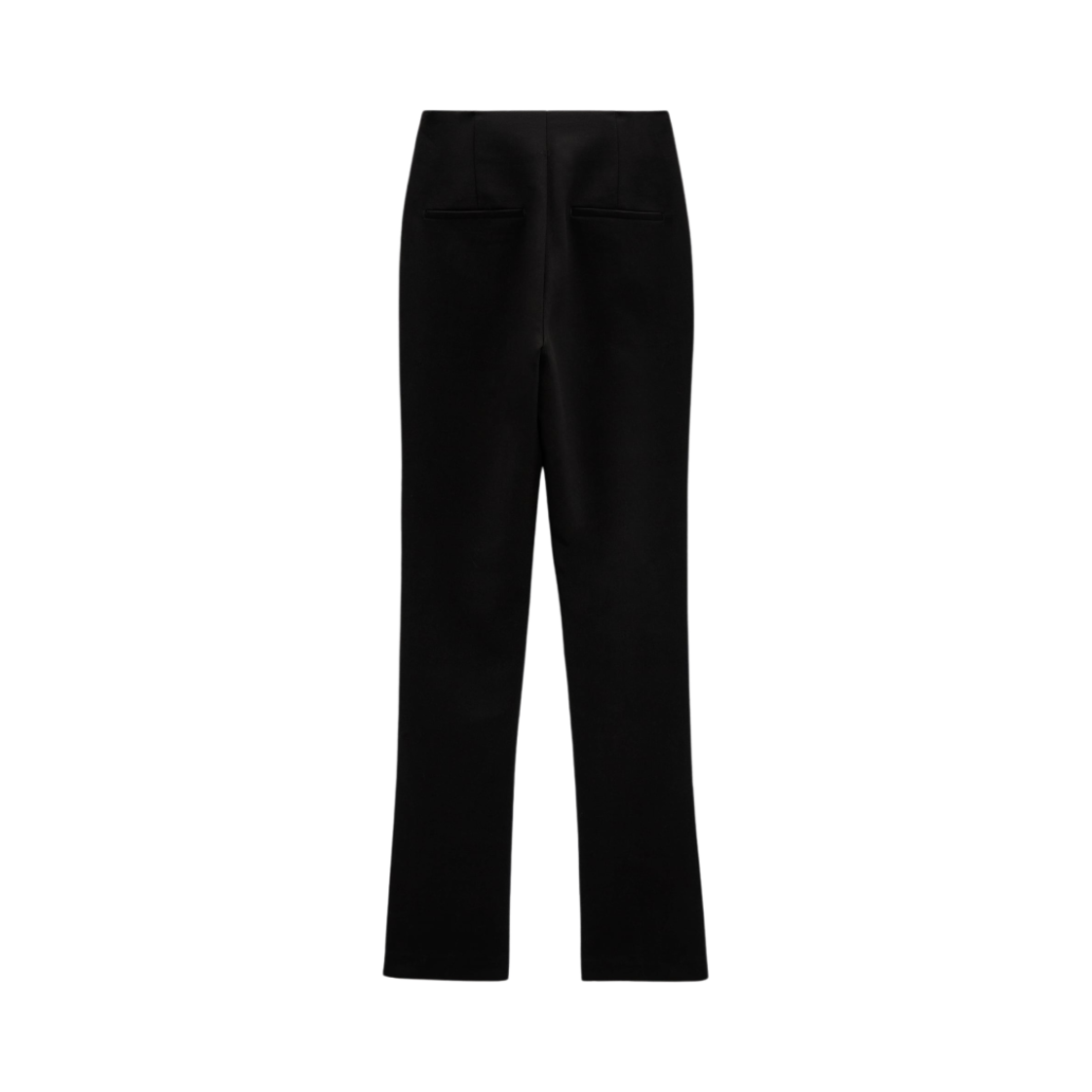 (W) 자라 하이웨이스트 트라우저 위드 사이드 스필릿 헴 블랙((W) Zara High-Waist Trousers With Side Split Hems Black) - 2
