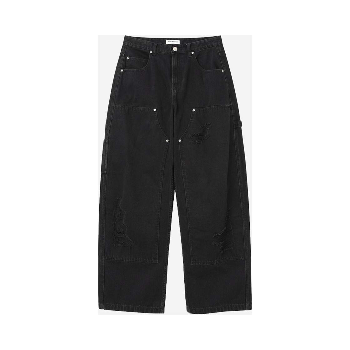 ML326WK Millo Archive Damage Carpenter Pants Washed Black