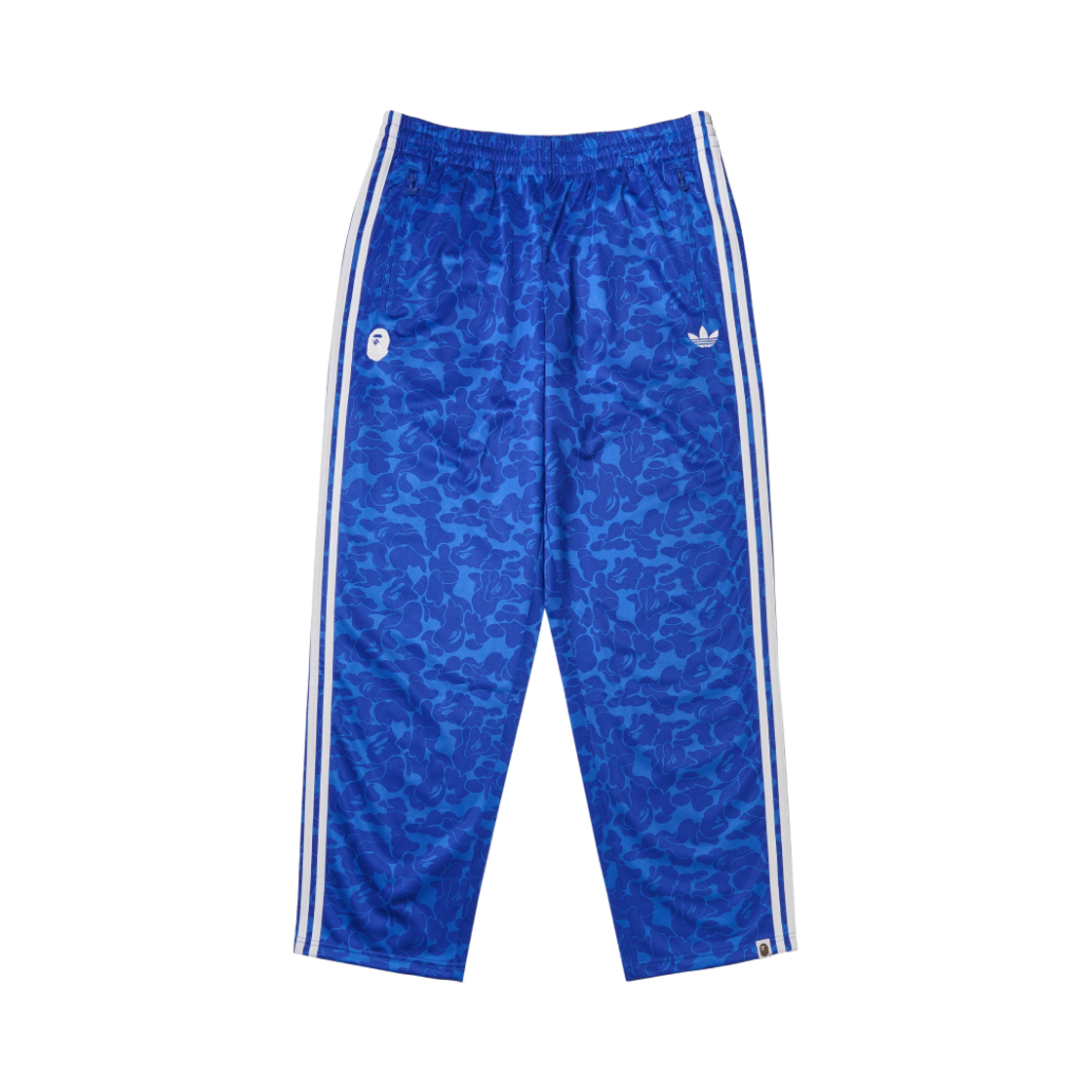 아디다스 x 베이프 파이어버드 트랙 팬츠 블루 - KR 사이즈(Adidas x BAPE Firebird Track Pants Blue - KR Sizing)