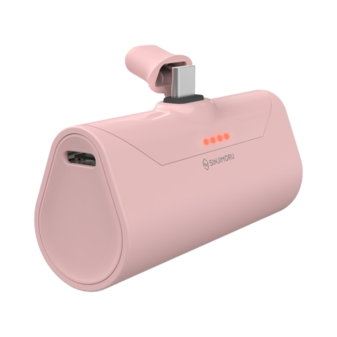 S500200009 SINJIMORU Docking Mini Power Bank iPhone Galaxy C-Type 8-Pin Charger Pink