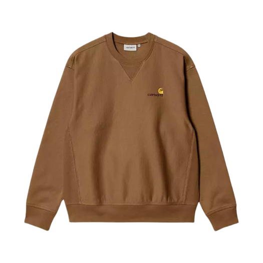 Carhartt WIP American Script Sweatshirt Hamilton Brown