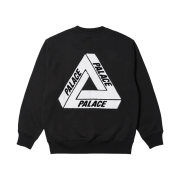 Palace Fleece Tri-Ferg Crew Black - 23SS