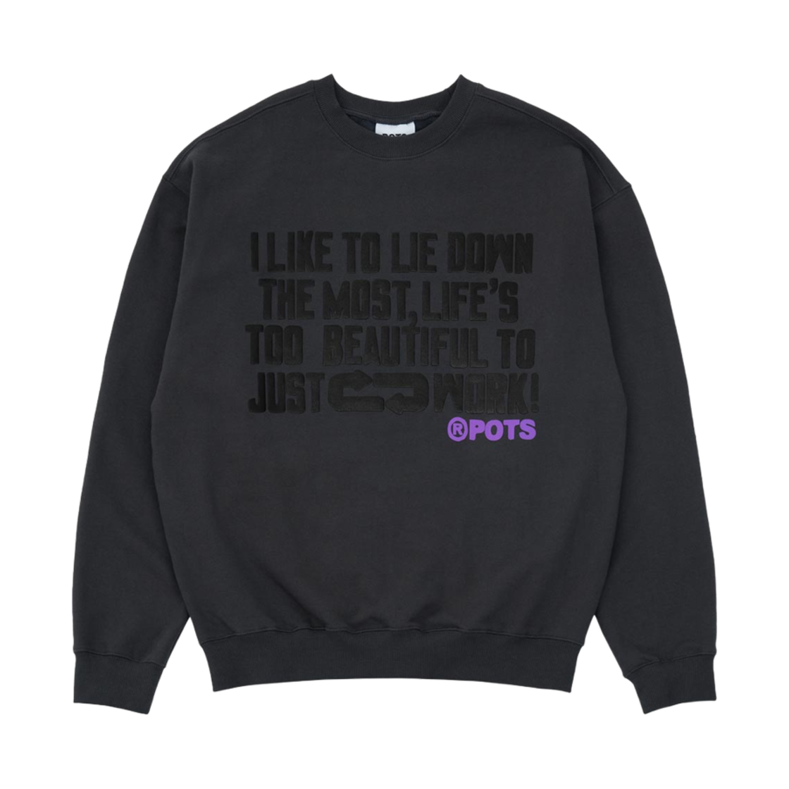 PS24FWSS01CC POTS Burn Out Sweatshirt Chacoal