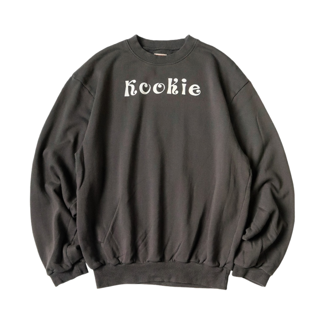 캐피탈 30-플리스 크루 스웨트셔츠 쿠키 패치 잉크 블랙(Kapital 30-Fleece Crew Sweatshirt Kookie Patch Ink Black)