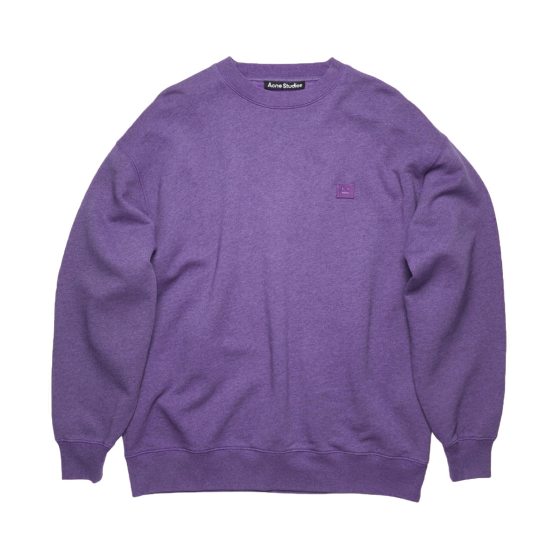 아크네 스튜디오 포바 페이스 크루넥 스웨트셔츠 일렉트릭 퍼플