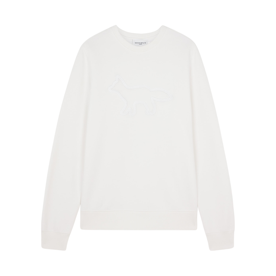 메종 키츠네 컨투어 폭스 패치 레귤러 스웨트셔츠 오프 화이트(Maison Kitsune Contour Fox Patch Regular Sweatshirt Off White) - 1