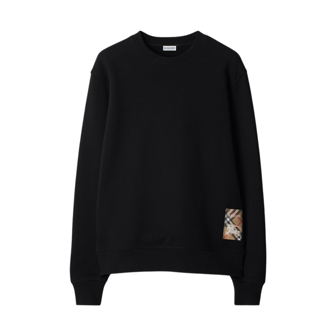 8101889 Burberry Check Label Cotton Sweatshirt Black