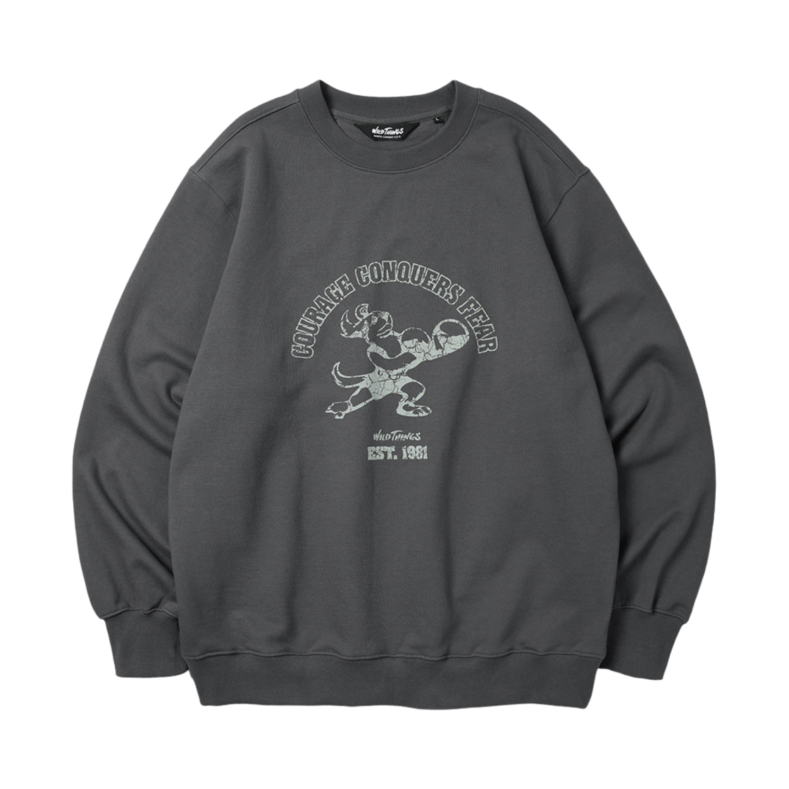 와일드띵스 빈티지 스웨트셔츠(WILD DOG) 그라파이트